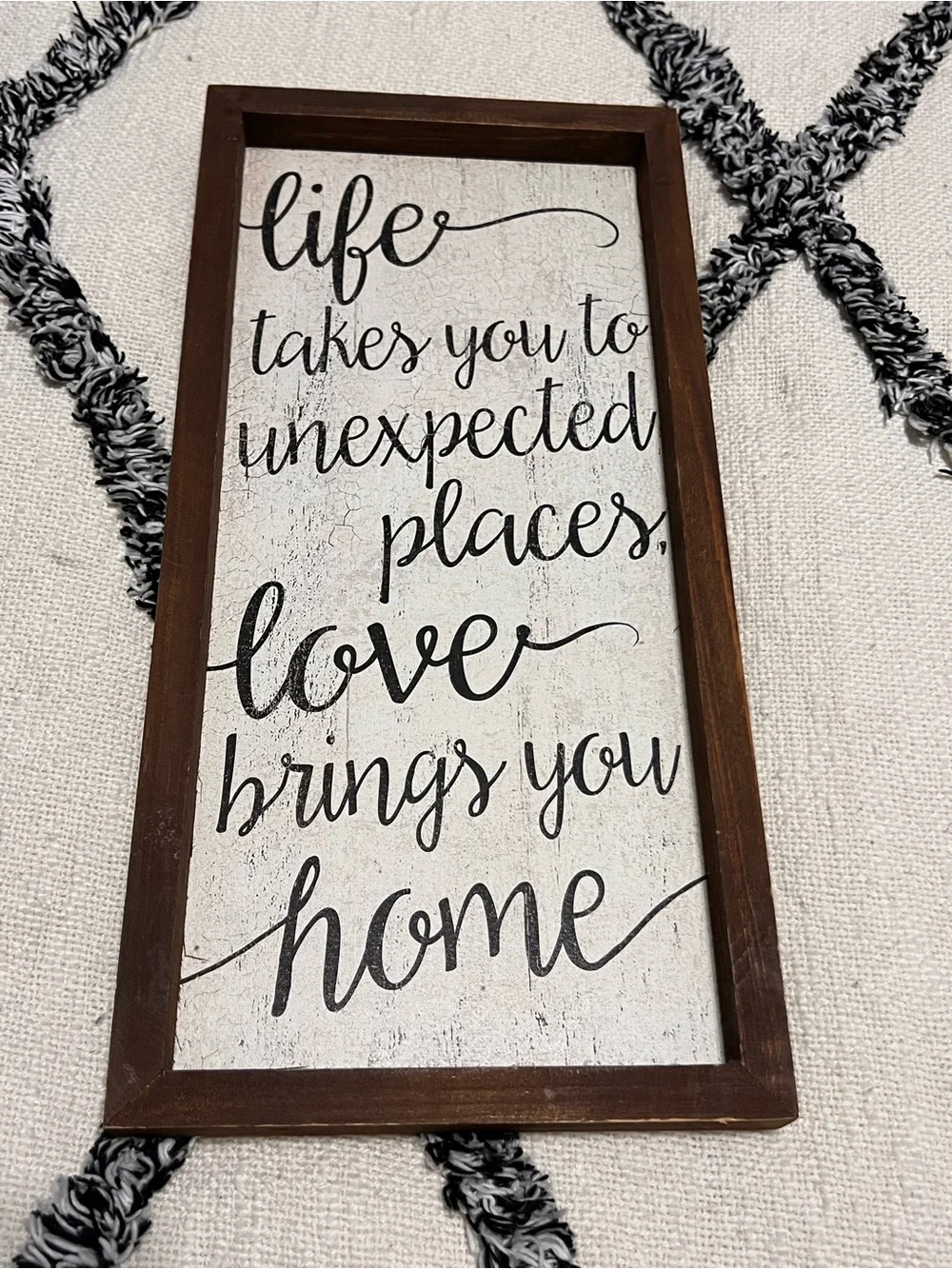 Hobby Lobby Rustic Script Wall Sign Approx 7” x 14.5”
